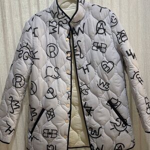 Rodeo Cowgirl Women's Light Gray Quilted Logo-Print Coat
